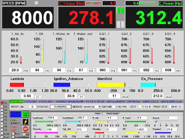 inertia dyno software screen live sensors